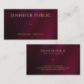 カスタム金ゴールドエレガント文字プロフェッショナル 名刺 (正面/裏面)