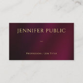 カスタム金ゴールドエレガント文字プロフェッショナル 名刺 (正面)