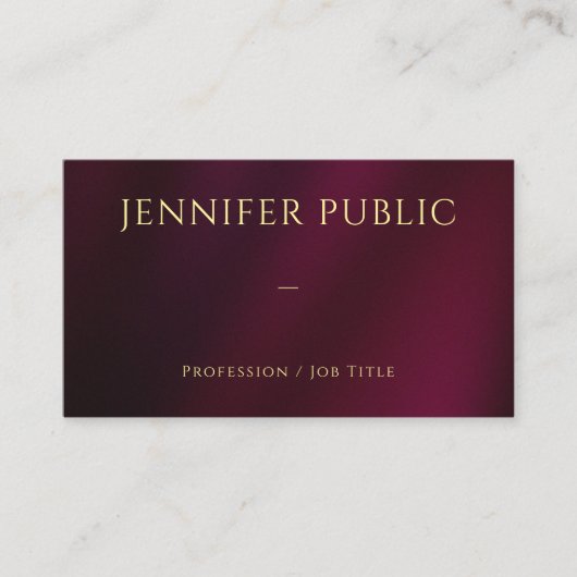 カスタム金ゴールドエレガント文字プロフェッショナル 名刺 (正面)