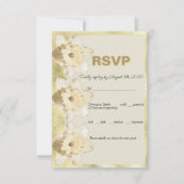 カスタム金ゴールドエレガント枠付き水仙 出欠カード (正面)