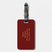 カスタム金ゴールドオン葉レッドラゲッジタグ ラゲッジタグ (裏面縦)