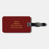 カスタム金ゴールドオン葉レッドラゲッジタグ ラゲッジタグ (裏面横)