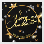 カスタム金ゴールドカッコいいブラックメタリックスターズメリークリスマス ウィンドウサイン (シート)
