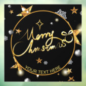 カスタム金ゴールドカッコいいブラックメタリックスターズメリークリスマス ウィンドウサイン (シート3)