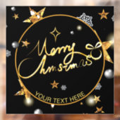 カスタム金ゴールドカッコいいブラックメタリックスターズメリークリスマス ウィンドウサイン (シート2)