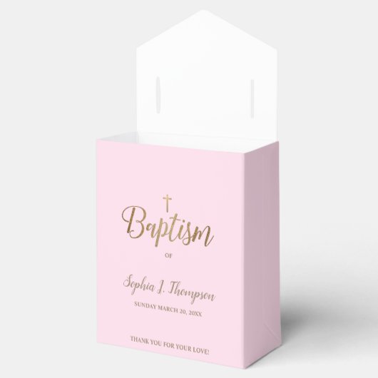 カスタム金ゴールドクロスバプテスマ フェイバーボックス (オープン)