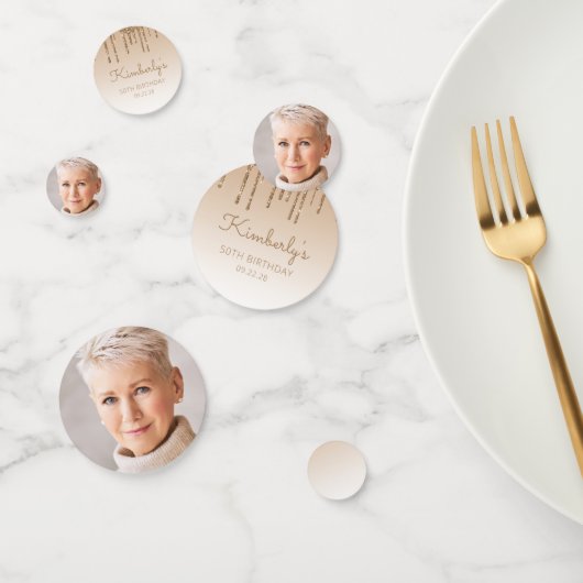 カスタム金ゴールドグリッタードリップ50誕生日 コンフェッティ (グループ)