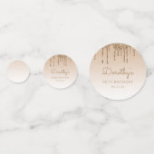 カスタム金ゴールドグリッタードリップ90誕生日 コンフェッティ (正面)