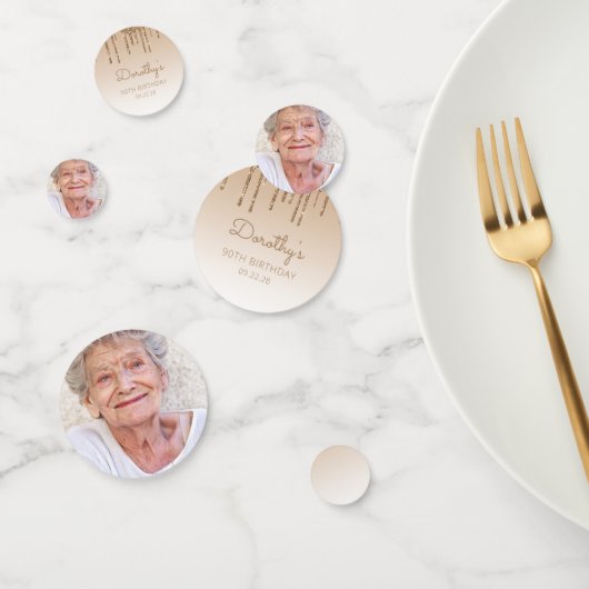 カスタム金ゴールドグリッタードリップ90誕生日 コンフェッティ (グループ)