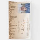 カスタム金ゴールドグリッタードリップ90th誕生日パーティー 横断幕 (縦)