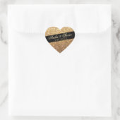 カスタム金ゴールドグリッター ハートシール (バッグ)