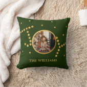 カスタム金ゴールドグリーンクリスマスホリデー クッション (ブランケット)