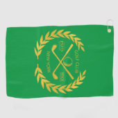 カスタム金ゴールドゴルフクラエレガントミニマル モダンブ ゴルフタオル (横)