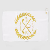 カスタム金ゴールドゴルフクラエレガントミニマル モダンブ ゴルフタオル (横)