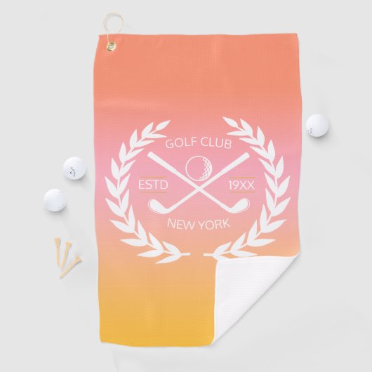 カスタム金ゴールドゴルフクラエレガントミニマル モダンブ ゴルフタオル (インサイチュ)