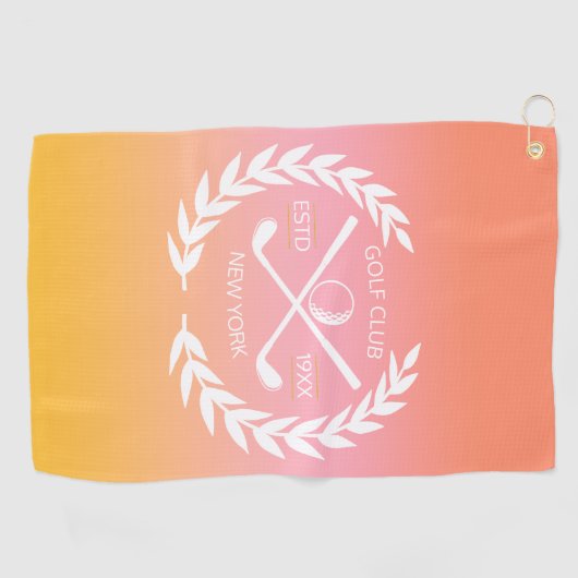 カスタム金ゴールドゴルフクラエレガントミニマル モダンブ ゴルフタオル (横)