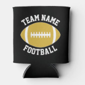 カスタム金ゴールドサッカーチーム名パーソナライズされた文字 缶クーラー (正面)