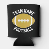 カスタム金ゴールドサッカーチーム名パーソナライズされた文字 缶クーラー (裏面)