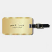 カスタム金ゴールドスエレガントクリプトテンプレートタイポグラフィ ラゲッジタグ (正面横)
