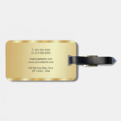 カスタム金ゴールドスエレガントクリプトテンプレートタイポグラフィ ラゲッジタグ (裏面横)