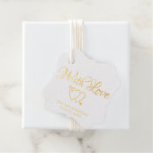 カスタム金ゴールドスクリプトハート結婚のギフト フェイバータグ (箱)