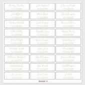 カスタム金ゴールドスクリプ結婚トのゲスト住所 シール (シート)