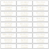 カスタム金ゴールドスクリプ結婚トのゲスト住所 シール (正面)