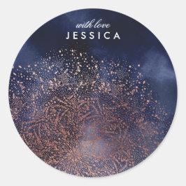 カスタム金ゴールドスパークルクリスマスラウンドステッカー ラウンドシール