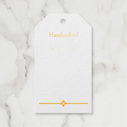 カスタム金ゴールドダイヤぶら下がったモンドのイヤリング表示カード ギフトタグ (正面)