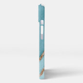 カスタム金ゴールドティール(緑がかった色)青大理石携帯電話11 12 Max iPhoneケース (左側面)