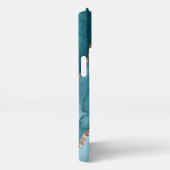 カスタム金ゴールドティール(緑がかった色)青大理石携帯電話11 12 Max iPhoneケース (右側面)