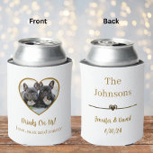 カスタム金ゴールドハートフォトドッグ結婚ズ 缶クーラー
