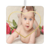 カスタム金ゴールドパーソナライズされたのハート付き写真 カーエアーフレッシュナー (裏面)