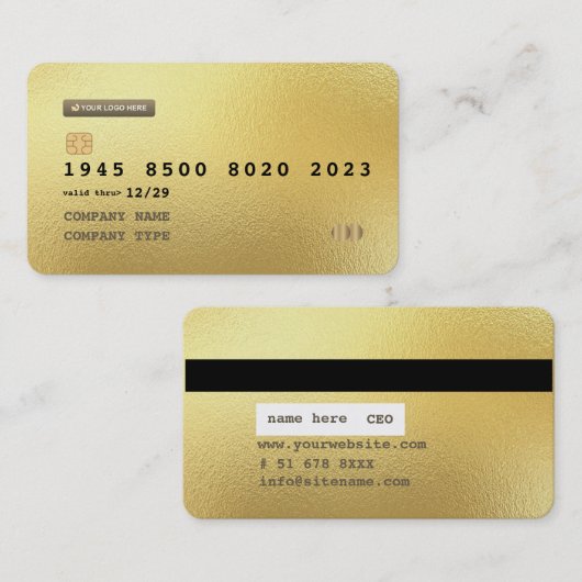 カスタム金ゴールドパーソナライズされたクレジットカード 名刺 (正面/裏面)