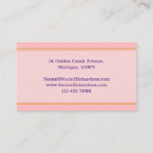 カスタム金ゴールドピンク&レディース、QRコード、モノグラム 名刺 (裏面)