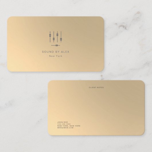 カスタム金ゴールドフェイクエンジニア用名刺 名刺 (正面/裏面)