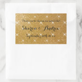 カスタム金ゴールドフェイクグリッタースパークリー結婚式用シール 長方形シール (バッグ)