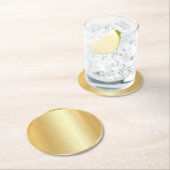 カスタム金ゴールドフェイクトレンディーテンプレート ラウンドペーパーコースター (インサイチュ)