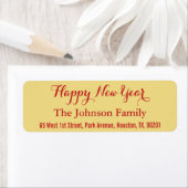 カスタム金ゴールドフェイクハッピーニューイヤーDIY差出人住所 ラベル (インサイチュ)