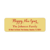 カスタム金ゴールドフェイクハッピーニューイヤーDIY差出人住所 ラベル (正面)