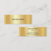 カスタム金ゴールドフェイクプロフェッショナルモダンテンプレート スキニー名刺 (正面/裏面)