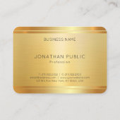 カスタム金ゴールドフェイクプロフェッショナルモダンテンプレート 名刺 (裏面)