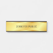 カスタム金ゴールドフェイクメタリックルックエレガントテンプレート サインプレート (正面)