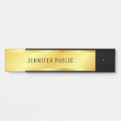 カスタム金ゴールドフェイクメタリックルックエレガントテンプレート サインプレート (正面)