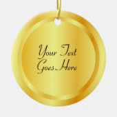 カスタム金ゴールドフェイクメタリックルックエレガントテンプレート セラミックオーナメント (正面)