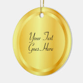 カスタム金ゴールドフェイクメタリックルックエレガントテンプレート セラミックオーナメント (左)