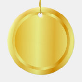 カスタム金ゴールドフェイクメタリックルックエレガントテンプレート セラミックオーナメント (裏面)