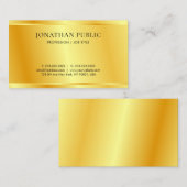カスタム金ゴールドフェイクメタリックルックモダンテンプレート 名刺 (正面/裏面)