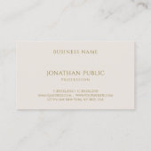 カスタム金ゴールドフェイク文字シンプルモダンラグジュアリー 名刺 (裏面)