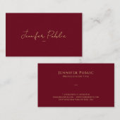 カスタム金ゴールドフェイク文字スクリプトラグジュアリープレミアムシック 名刺 (正面/裏面)